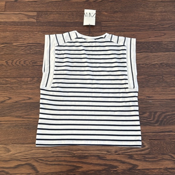 Zara Striped T-Shirt With Tab - Picture 9 of 11